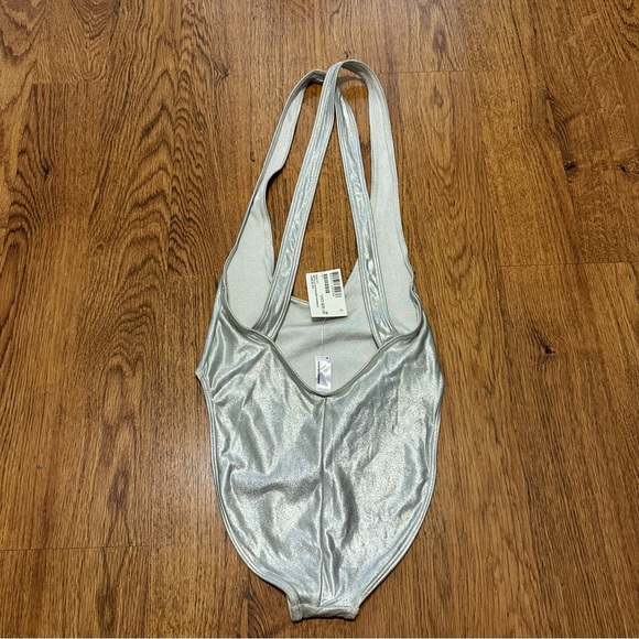 American Apparel Silver HighCut Suspenders bathing suit size Small Original - Picture 3 of 11